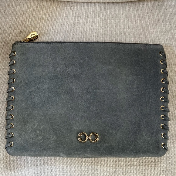 C. Wonder Handbags - Beautiful gray suede clutch!  Great condition!